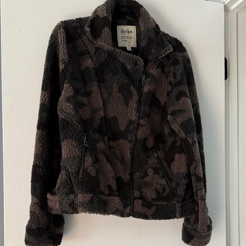 Dylan Women's Black and Brown Teddy Jacket
